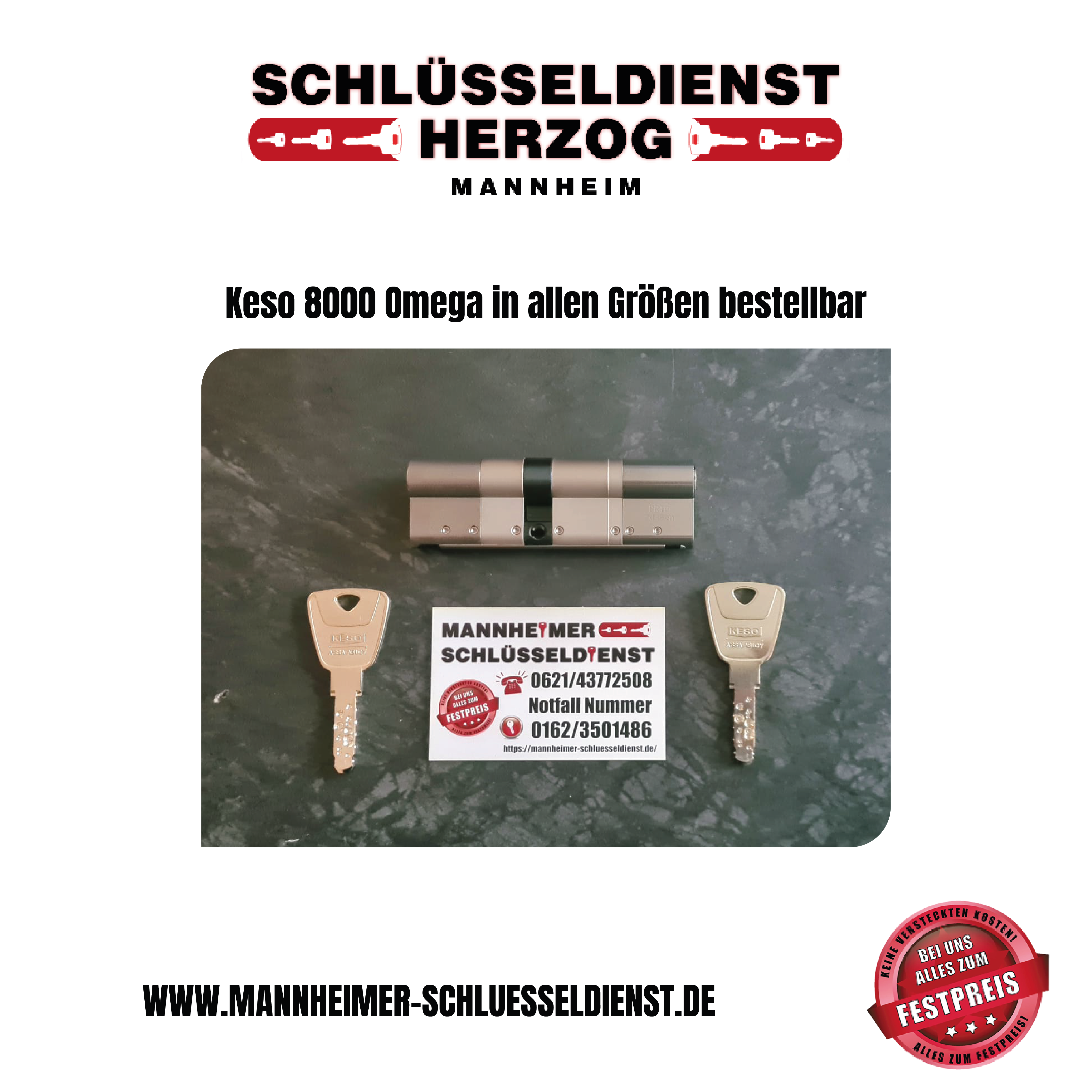 KESO 8000 Omega Sicherheitszylinder für Schließanlagen