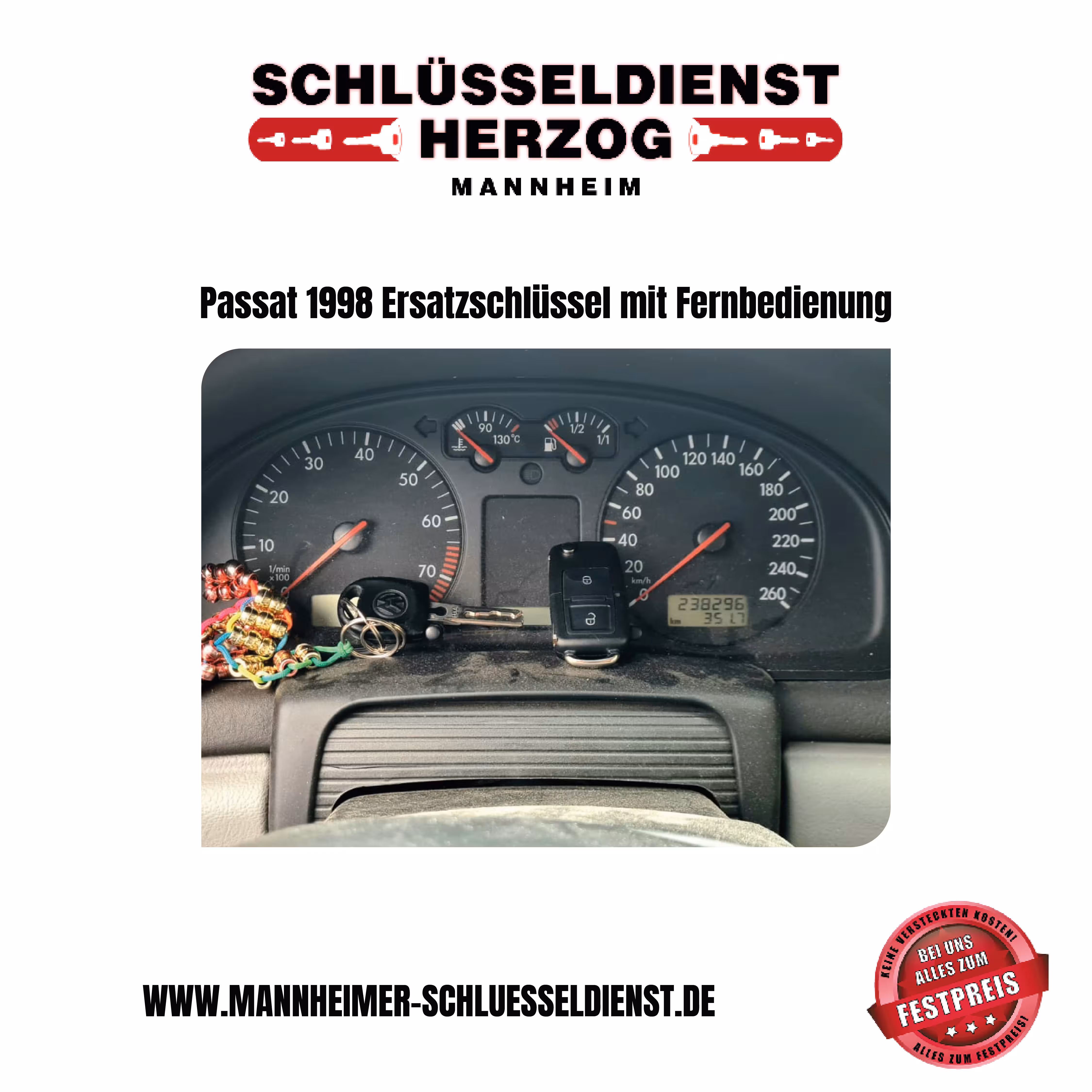 VW Passat B5 Ersatzschlüssel mit Funkfernbedienung