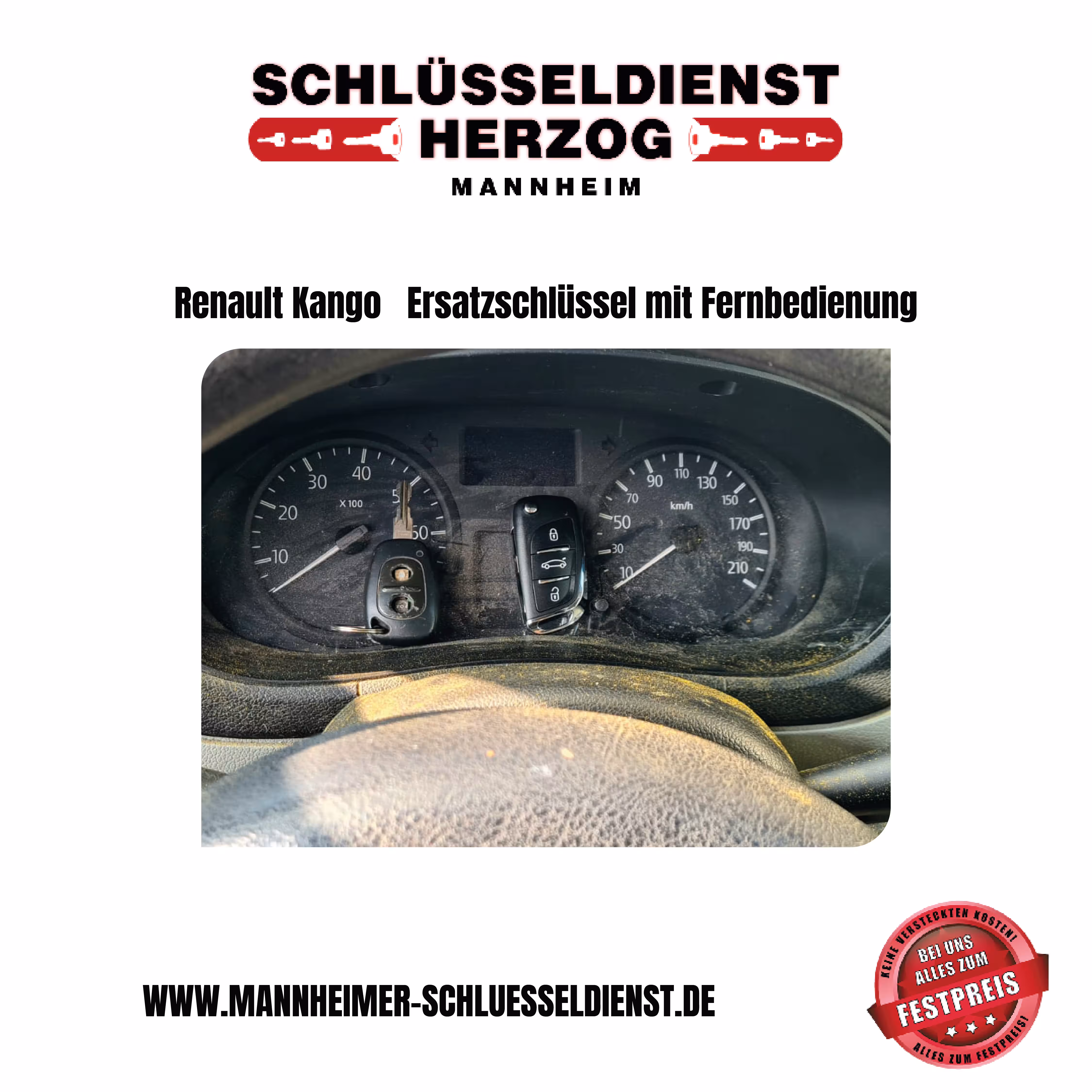 Renault Kangoo Ersatzschlüssel mit Fernbedienung
